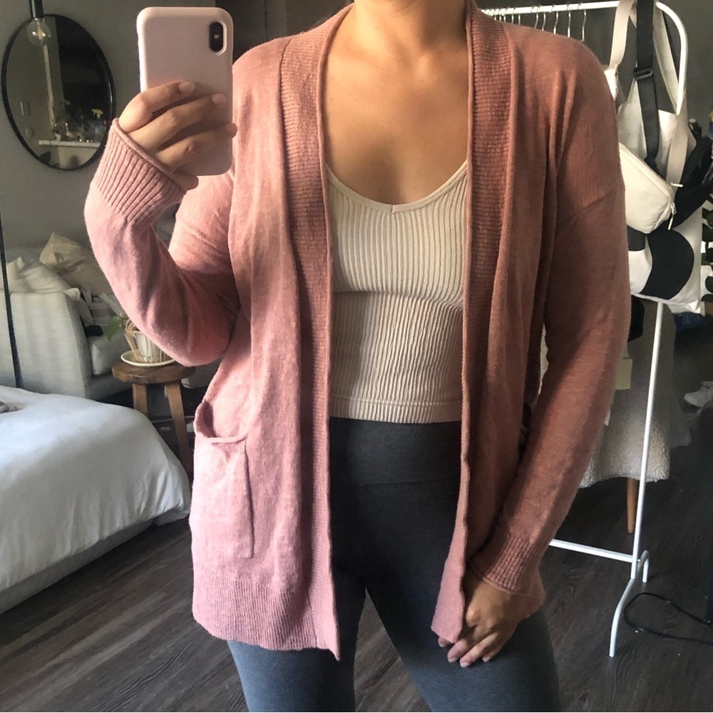Madewell Light Open Pocket Cardigan in Pink S - Picture 2 of 11